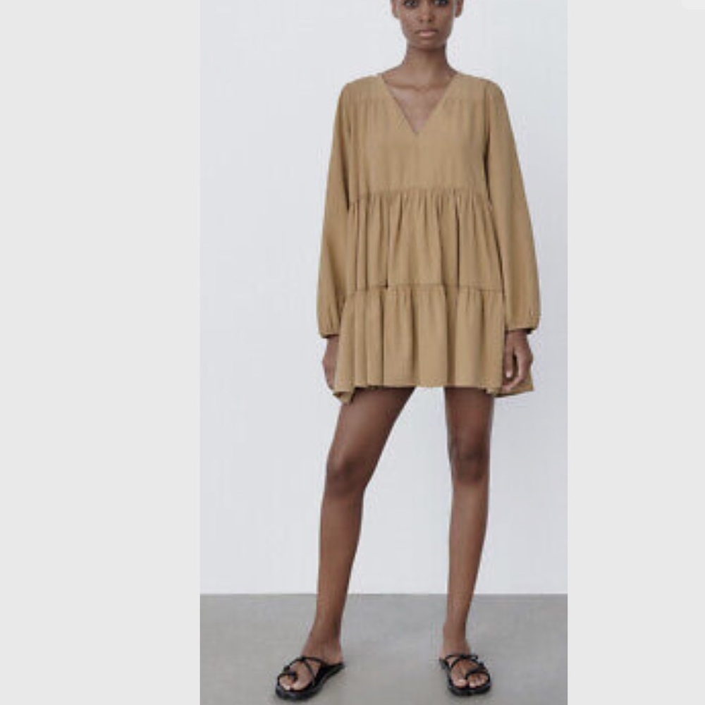 Zara teired mini short v-neck Dress